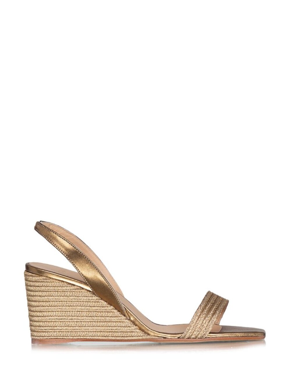 NWT Castañer Barby 142 Metallic Gold Espadrille Wedge Sandals EU 38 / US 7.5